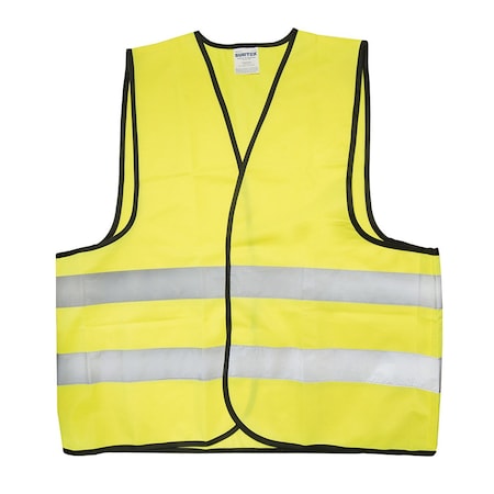 Surtek Yellow Safety Vest with Reflective Bands 137378